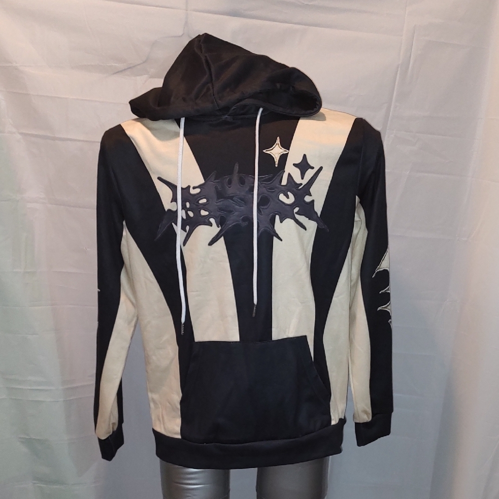 Black and Cream Graphic Hoodie